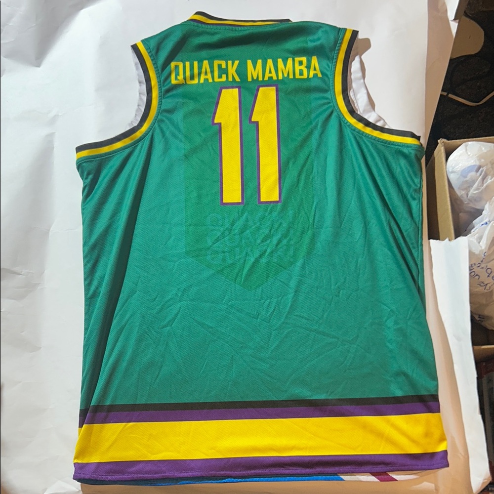 Quack Mamba Reversible Basketball Jersey w/ Mighty Ducks Logo #11 - Picture 4 of 8